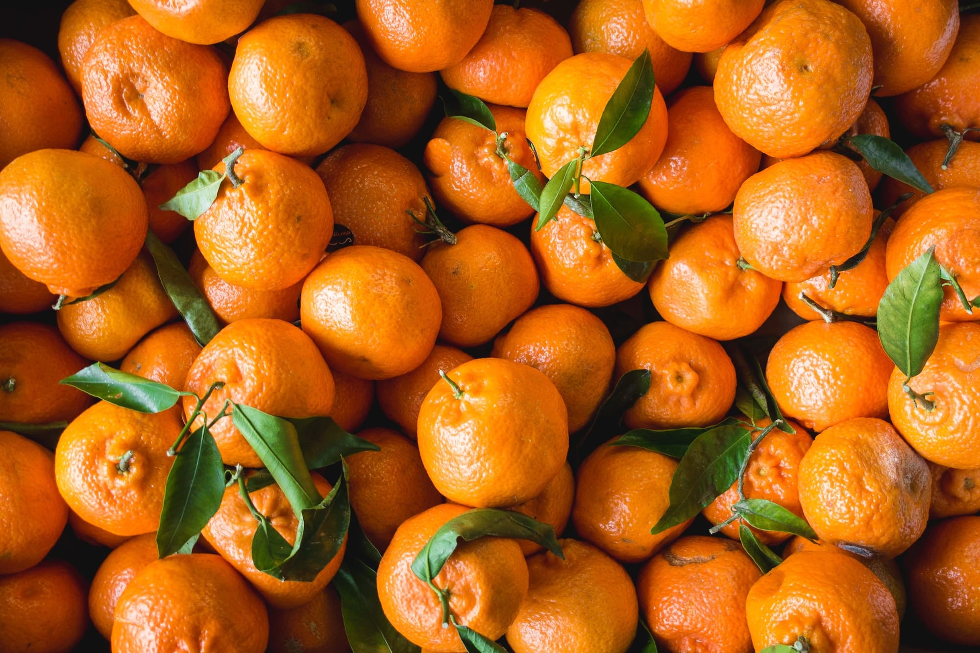 Tangerines on a market